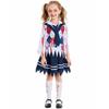 Halloween Costume Girls School Uniform Cosplay Outfit With Blood Stain Design Kids Performance Dress