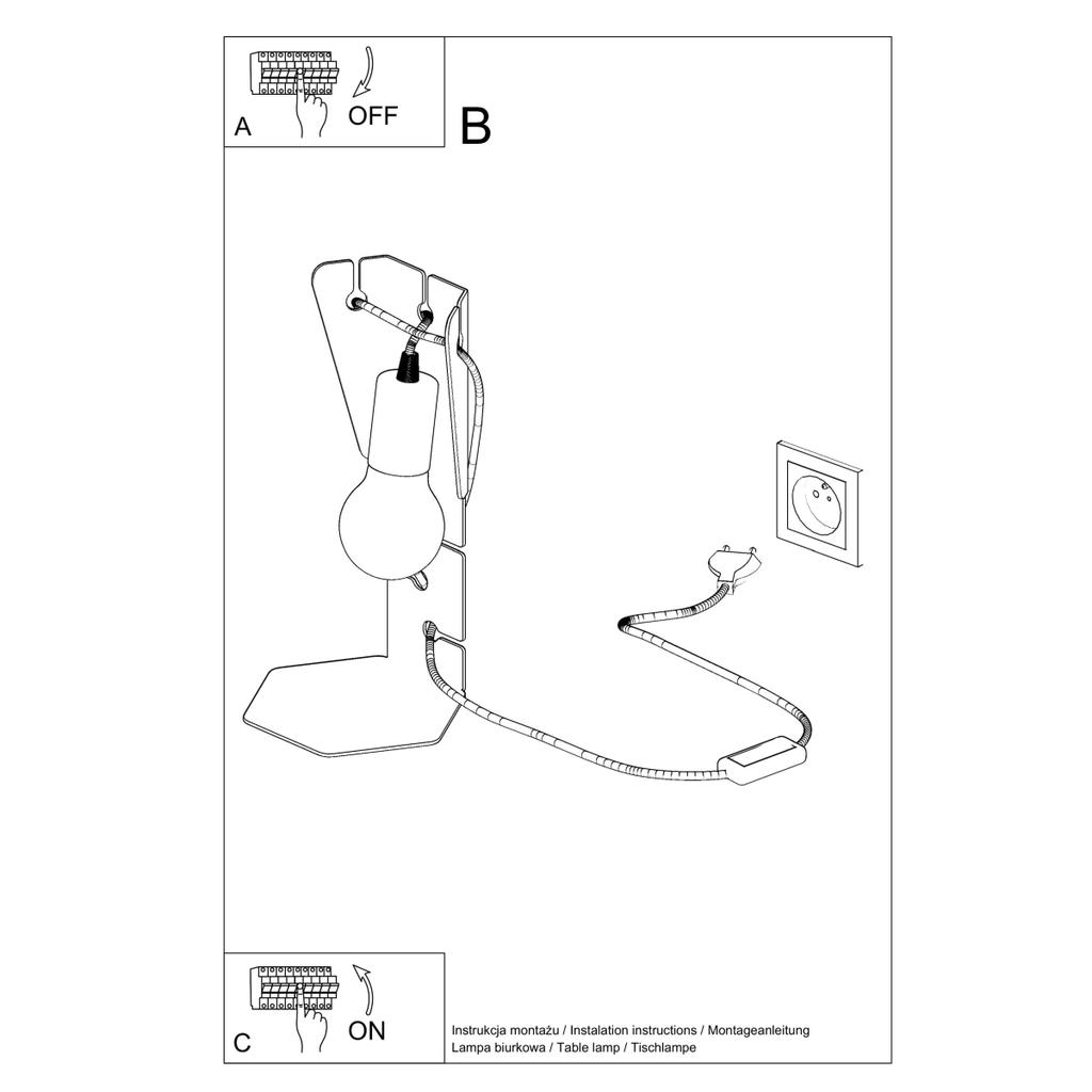 Lampa Biurkowa Arby 1 E27 Biały Sollux Sl.0879
