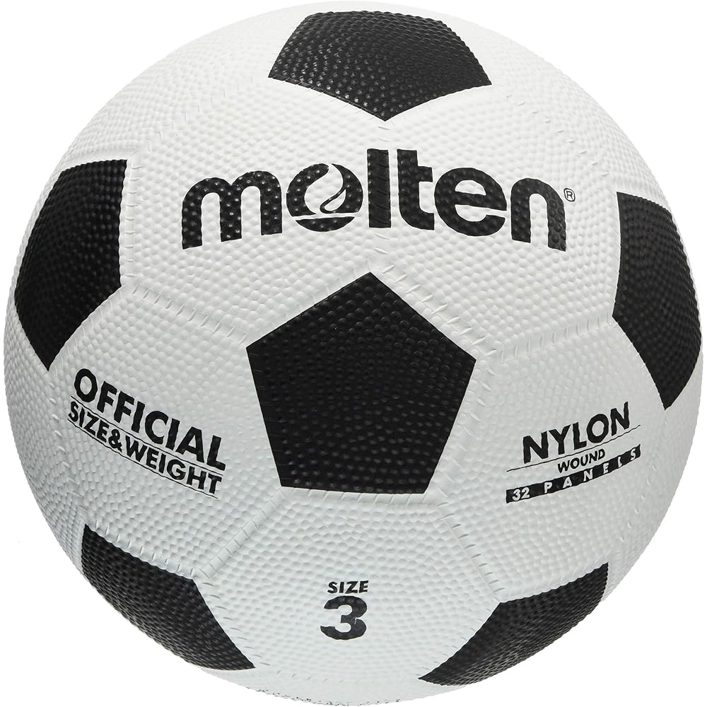 Molten Soccer Ball Size 3 Black White Rubber Construction Durable Sports Equipment