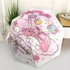 My Melody,Cafe Haleiwa Automatic Folding Umbrella Simple 8 Rib Design, Bright Cartoon Pattern, Durable Iron Frame, Suitable For Travel, Outd