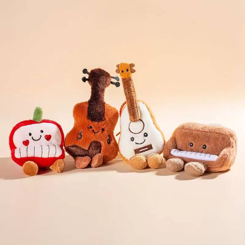 15cm Kreatives Musikinstrument Lebensmittel Sport Serie Rucksack Anhänger Schlüsselanhänger Gefülltes Plüschtier Puppe Cartoon Anime Geschenk Puppe 15cm