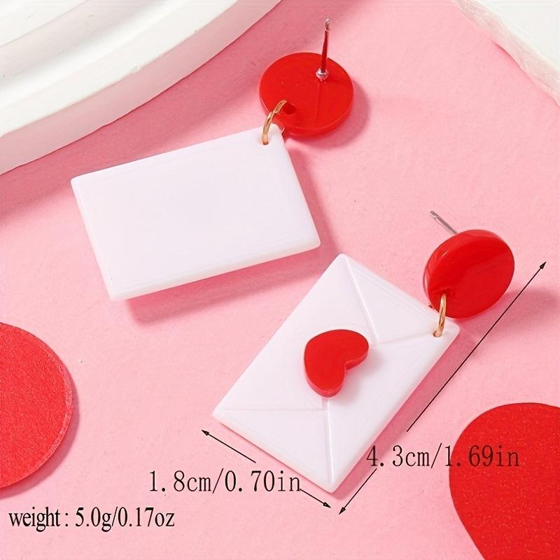 Stylish and simple personality niche design envelope love earrings acrylic jewelry accessories earrings women