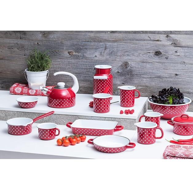 Riess Frying Pan for Eggs and Serving 20 Cm, Red with Dots (0044-077)