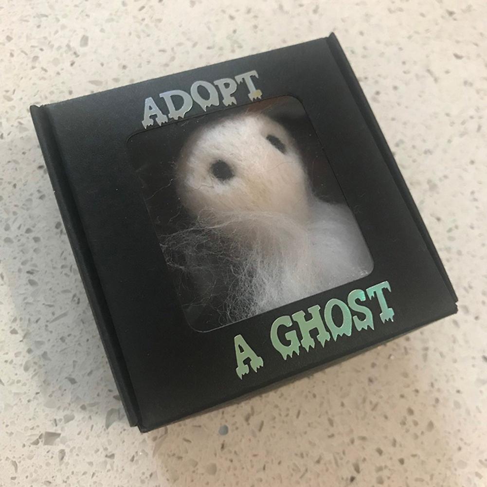 2025 Adopt A Ghost Cute Ghost Doll Spooky Card Box Gift Plush Felt Ghost Realistic Halloween Decorative Gift Box