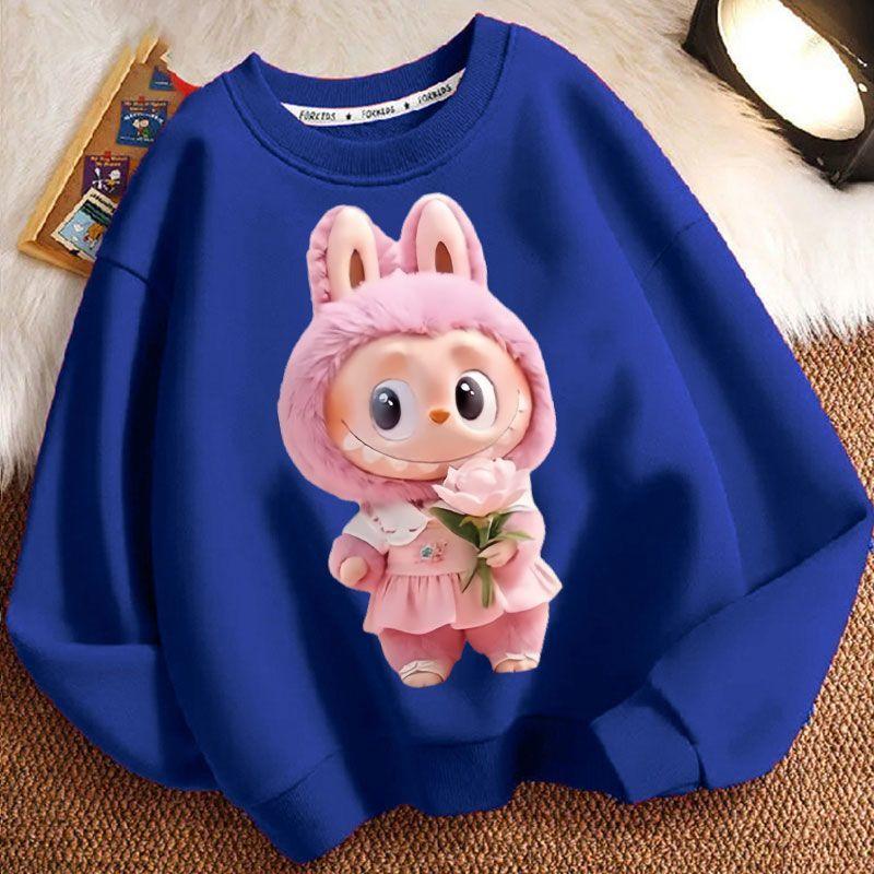 Kinder Mode Kapuzenpullover, Rundhals Langarm Locker geschnittene Jacken für Jungen und Mädchen im Frühling und Herbst