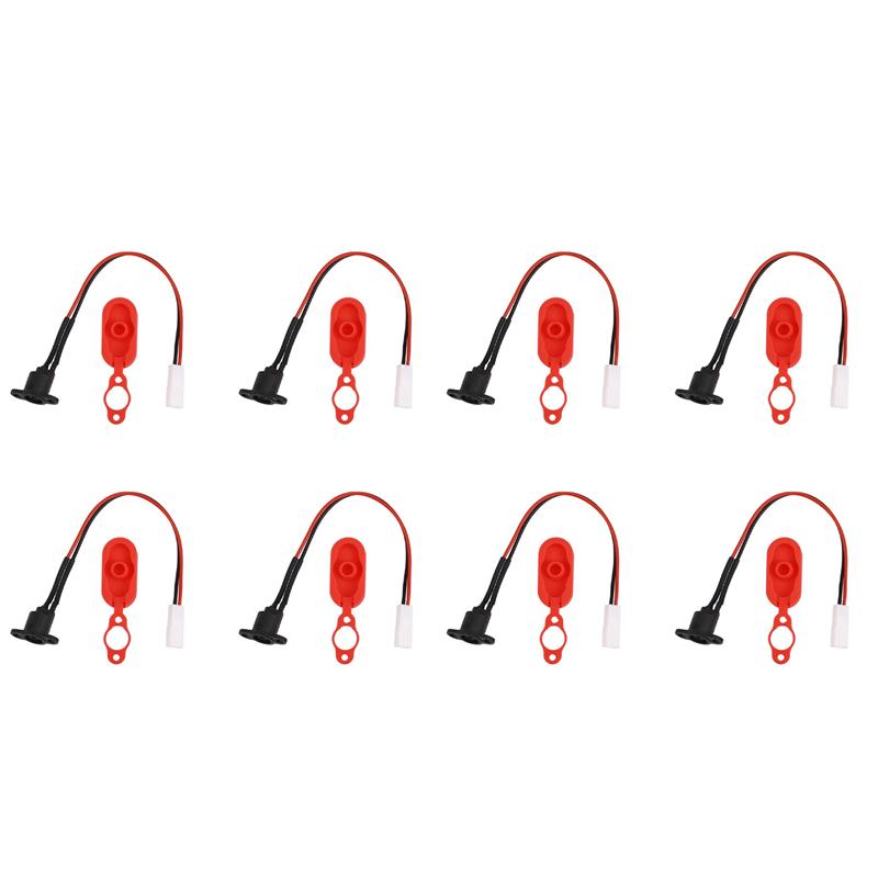 8X For Xiaomi Mijia M365 Electric Scooter Charging Hole Cover With Charging Cable Charging Port Plastic Waterproof Cover black  red