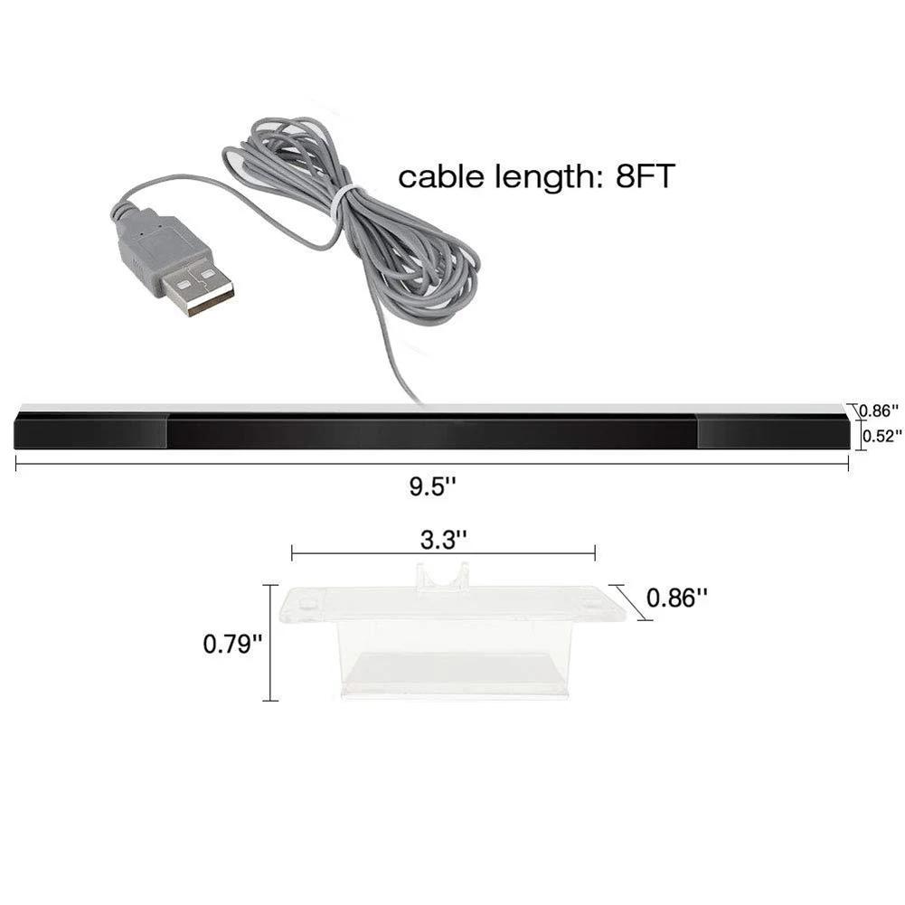 Wired Infrared Ray Sensor Bar with Extension Cord Remote Motion Sensor Bar Receiver IR Signal Ray for Nintendo Wii Wii U Console