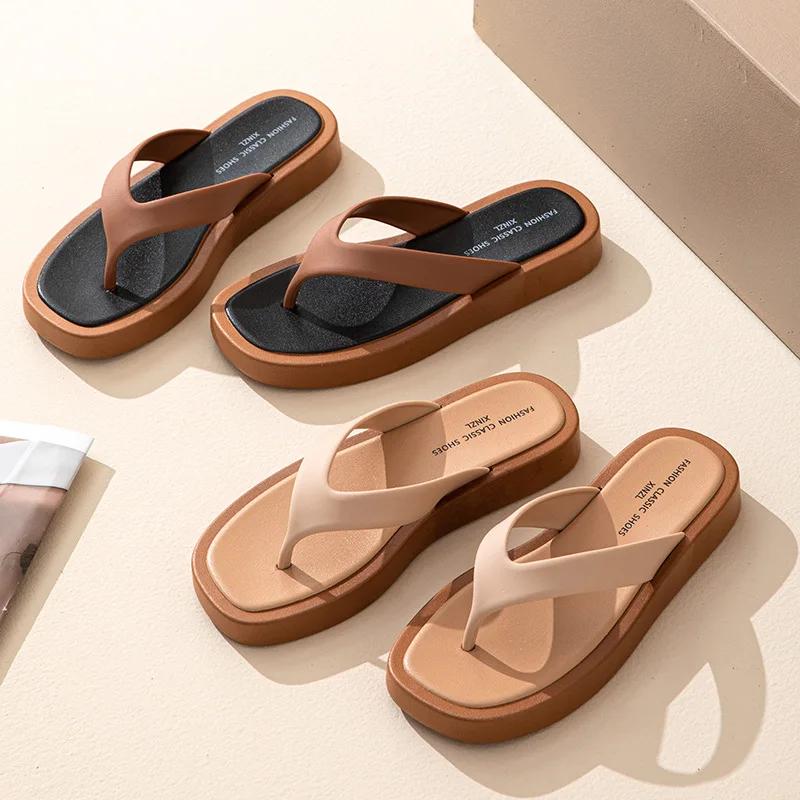 Casual Flip Flops Women Shoes for Outdoor Wear 2025 New Anti Slip and Anti Odor Slippers Women Beach Sandals Summer Women Shoes