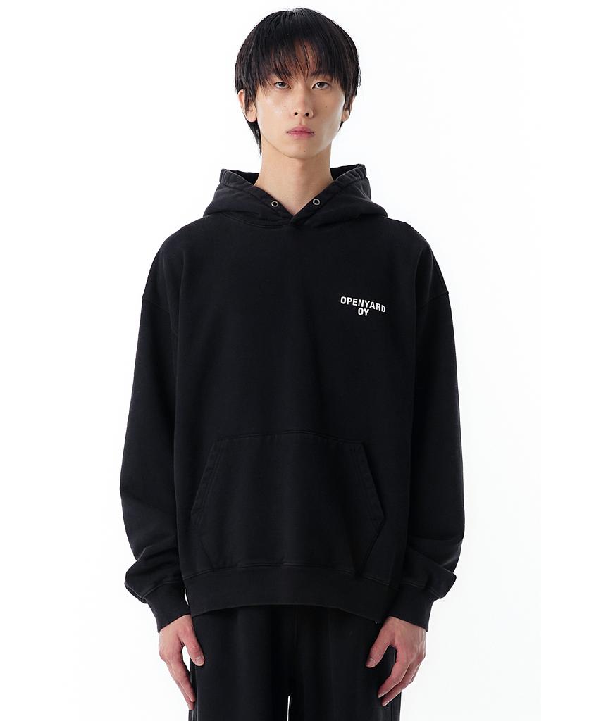 Vintage Washed Hoodie-Black