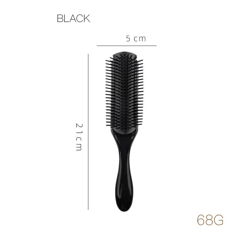 

Nylon needle 9-row styling brush,used for separating and shaping curly hair, blow drying styling For Hair Accessories