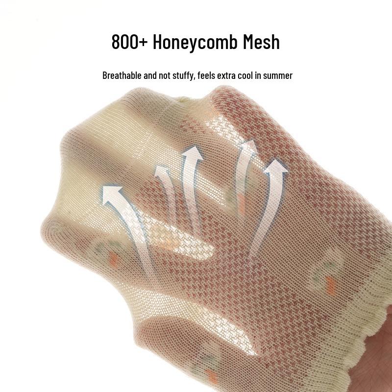 Spring & Summer Baby Mid-Calf Mesh Cartoon Lace Cotton Socks - Breathable & Comfortable