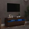 Vidaxl Szafka Pod Tv Z Oświetleniem Led, Brązowy Dąb, 100X35X40 Cm
