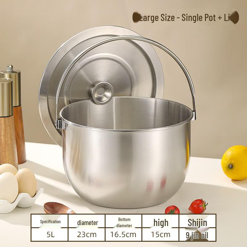 

Stainless Steel Lard Jar with Handle and Lid
