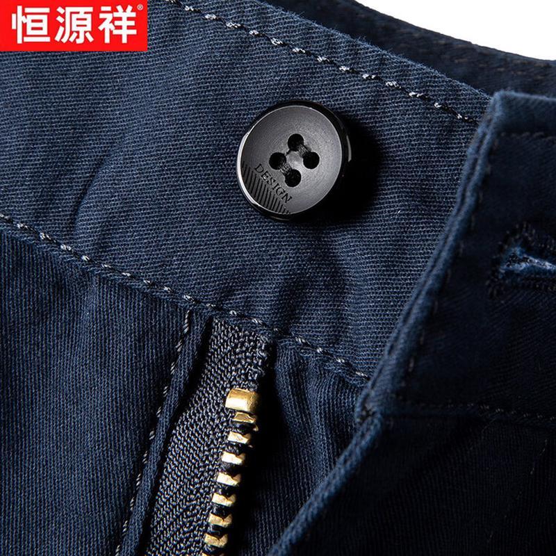 Hengyuanxiang Men's 100% Cotton Casual Knee-Length Shorts