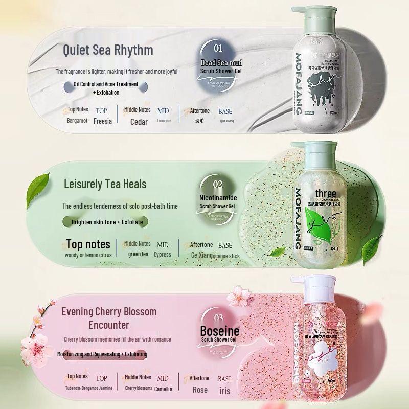 Three Magicians Dead Sea Mud Exfoliating Shower Gel