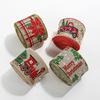 2M/Roll Christmas Classical with Wired Edge DIY Xmas Tree Ribbon Gift Wrapping Craft Ribbon Wreath Bows Imitation Hemp