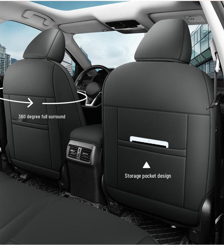 Sylphy Full Leather Car Seat Cushion - New Universal Model for Five-Seat Cars, Suitable for All Seasons