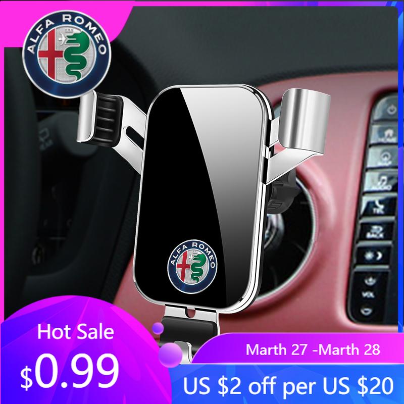 For Alfa Romeo Car Phone Holder Stand Mobile Smartphone Air Vent Gravity Car Mount For Alfa Romeo Giulietta Mito 159 Giulia Stel TJ0