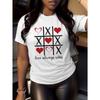 Damen Freizeit Sport T-Shirt LOVE Always Wins Spiele Paar Romantische Erklärung Outfit Valentinstag Oberteil