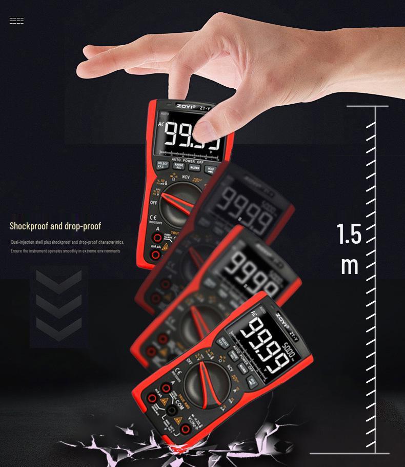 ZOYI ZT-Y1Y2Y High Precision Auto Multifunction Digital Multimeter - Burn-Proof for Electricians