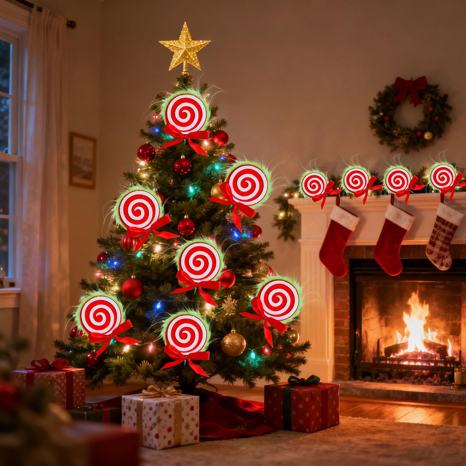 

Christmas Candy Cane Decorations, Two-tone Lollipops, Christmas Ornaments One Size