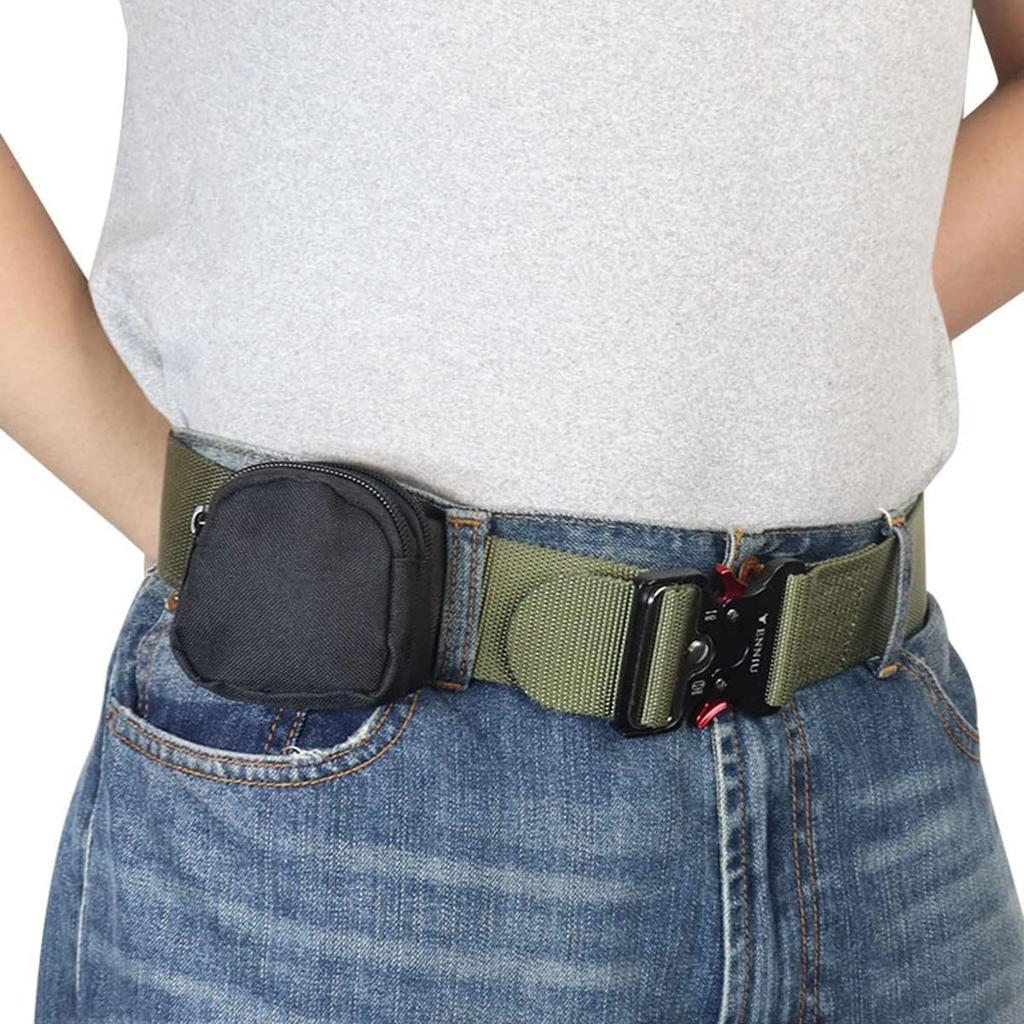 Nylon Double Zipper Pocket Coin Purse Men Tactical Molle Pouch Lightweight Outdoor Small Card Holder Keys Storage Belt Waist Bag