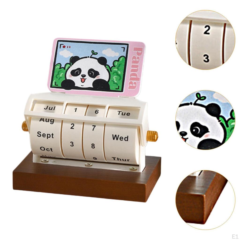 Panda Themed Rotary Desk Calendar for Home And Office Use