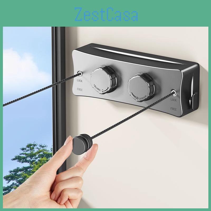 Retractable For Invisible Punchfree Clothesline Indoor And Balcony Use