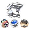 2-in-1 Laptop Phone Cooling Bracket Built-in Silent Fan, Height Increase Air Cooling Stand for Gaming Notebook Desktop