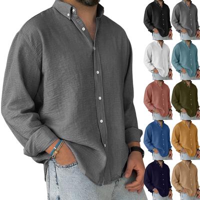 Men's Loose Classic Lapel Multi-pocket Industrial Work Shirt Top