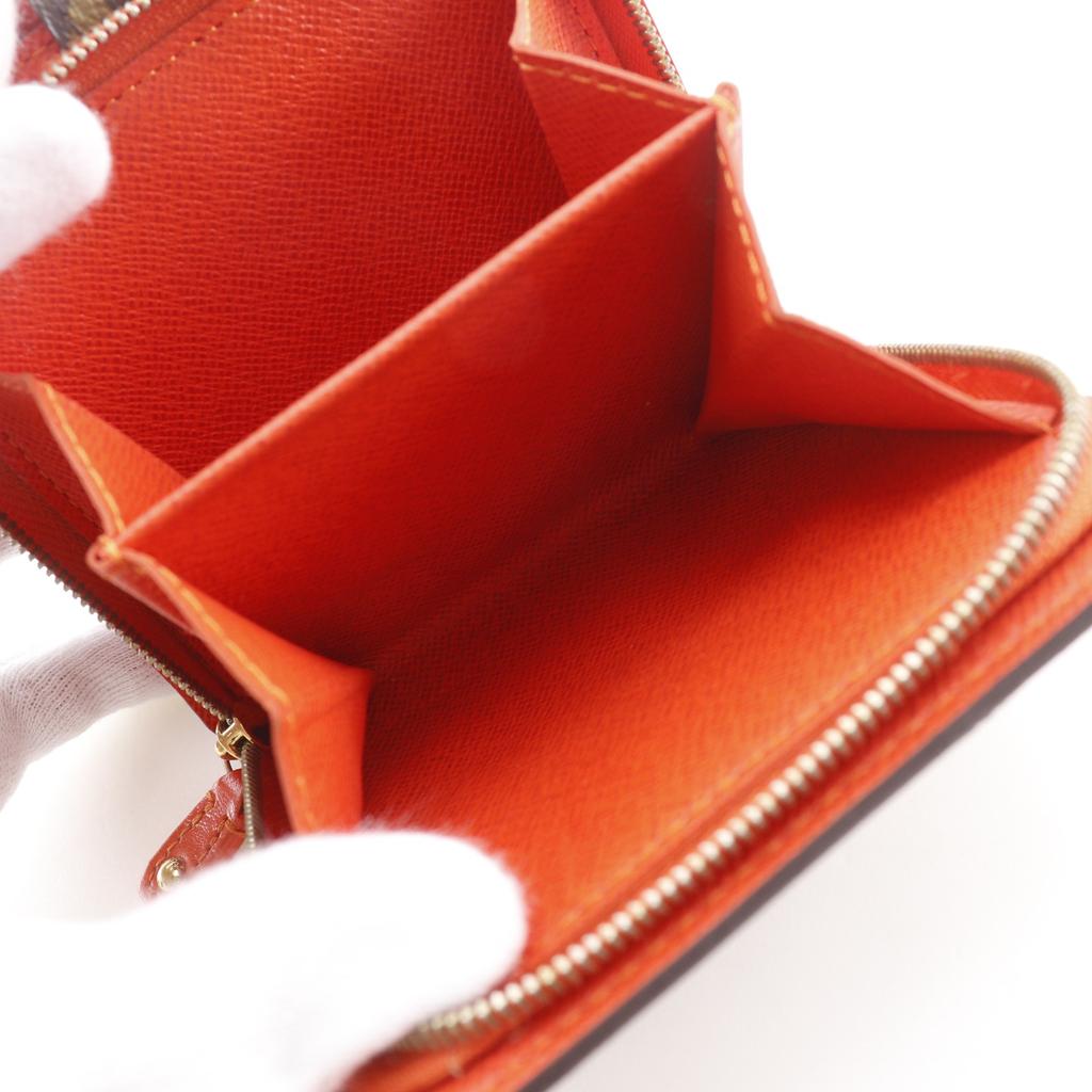 Louis Vuitton Compact Zip Bi-Fold Wallet M95189 Monogram Perfo Brown / Orange Monogram Canvas Women Used