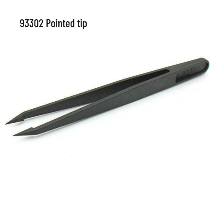 Anti-static Carbon Fiber Plastic Tweezers: Round & Wide Tip Clamps, Eco-friendly Insulation for Disassembly and Repair