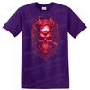 Skull T Shirt Red Crystal Horns Floral Design Cool Graphic Tee