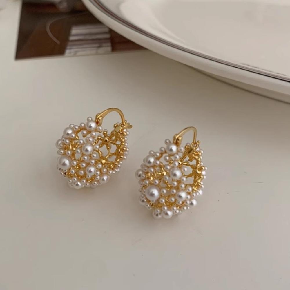 Water Drop Shape Pearl Earrings Pearl Ear Buckle Ear Hook Simple Drop Earrings  Wedding