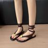 Fashion Flat Sandal Shoe 2025 Women's Summer Heels Flip Flops Platform Without Fashion New Comfort Retro Girls Corrective Gladiator Beac