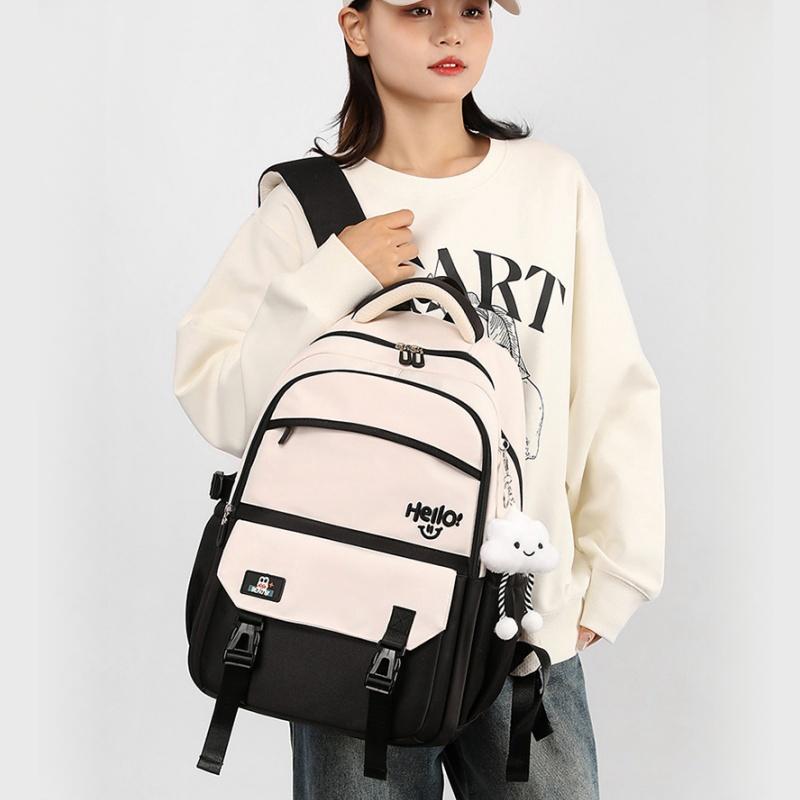 2025 New High School Student Nylon Waterproof School Bags Widen Shoulder Strap Large Capacity Backpacks Lightweight Durable Outdoor Travel Rucksacks
