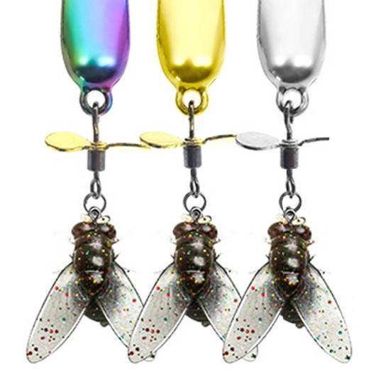 5Pcs Metal Propeller Fishing Lures Compact Portable Easy to Use Fly Spinning Propeller Metal Sequin Hard Baits