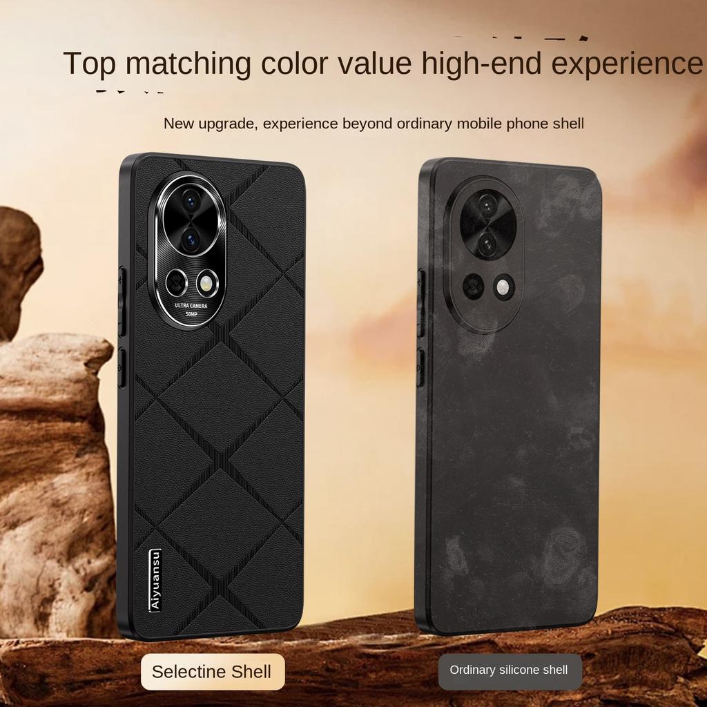 For Huawei Nova 13 13 Pro High-luxury Vegan Leather Metal Lens Protection Anti-drop and Anti-fingerprint Phone Case