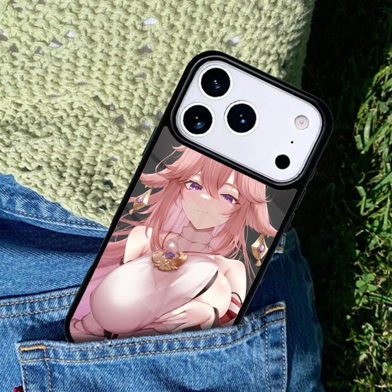 Genshin Impact Yae Miko Phone Case Cover Compatible with for IPhone 17air 16e 15 14 13 12 11Pro Max 17 Air