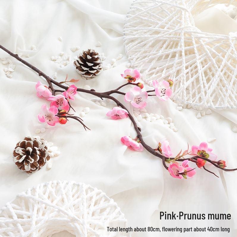 Artificial Plum & Peach Blossom Bonsai: Winter Sweet Flower Decor for Living Room or Study