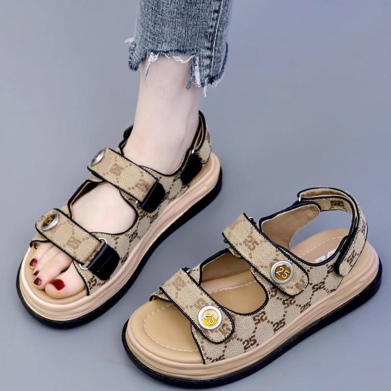 Sandals Women's Slope Heel New Style Women's Low Heel Summer Student Tide Comfortable Versatile Thick Sole