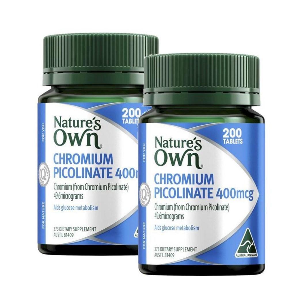 Natures Own Chromium Picolinate 400mcg 2 Pcs 200 Tablets