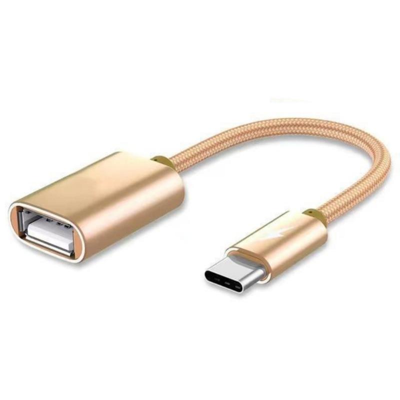 Double  Interfaces OTG Cable Portable OTG Adapter with Aluminum Housing Data Transfer Cable 150mm Length for Phones Tablets 