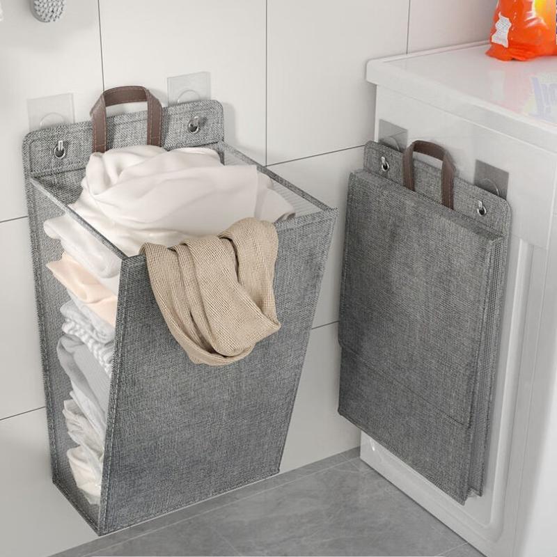 Dirty Clothes Basket Foldable Hanging Door Wall Clothes Basket Laundry Home Dormitory Multi Functional Sorting And Storage