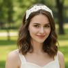 Solid Color Knitted Flower Hair Band Headwrap Hair Scarf Hair Accessories Knitting Headband  Women