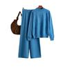 Half Turtleneck Sweater Love Fashion Suit Women + Solid Color Casual Pants Wide Leg Pants Two-piece Set