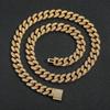 BES 12mm Wide Cuban Link Chain Bracelet Necklace Hip Hop Personality Trend Hip Hop Brass Zircon Miami Cuban Chain Jewelry