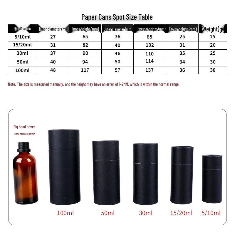 Kraft Paper Tube for Essential Oil Dropper Bottle - Round, Thickened Storage & Gift Box
