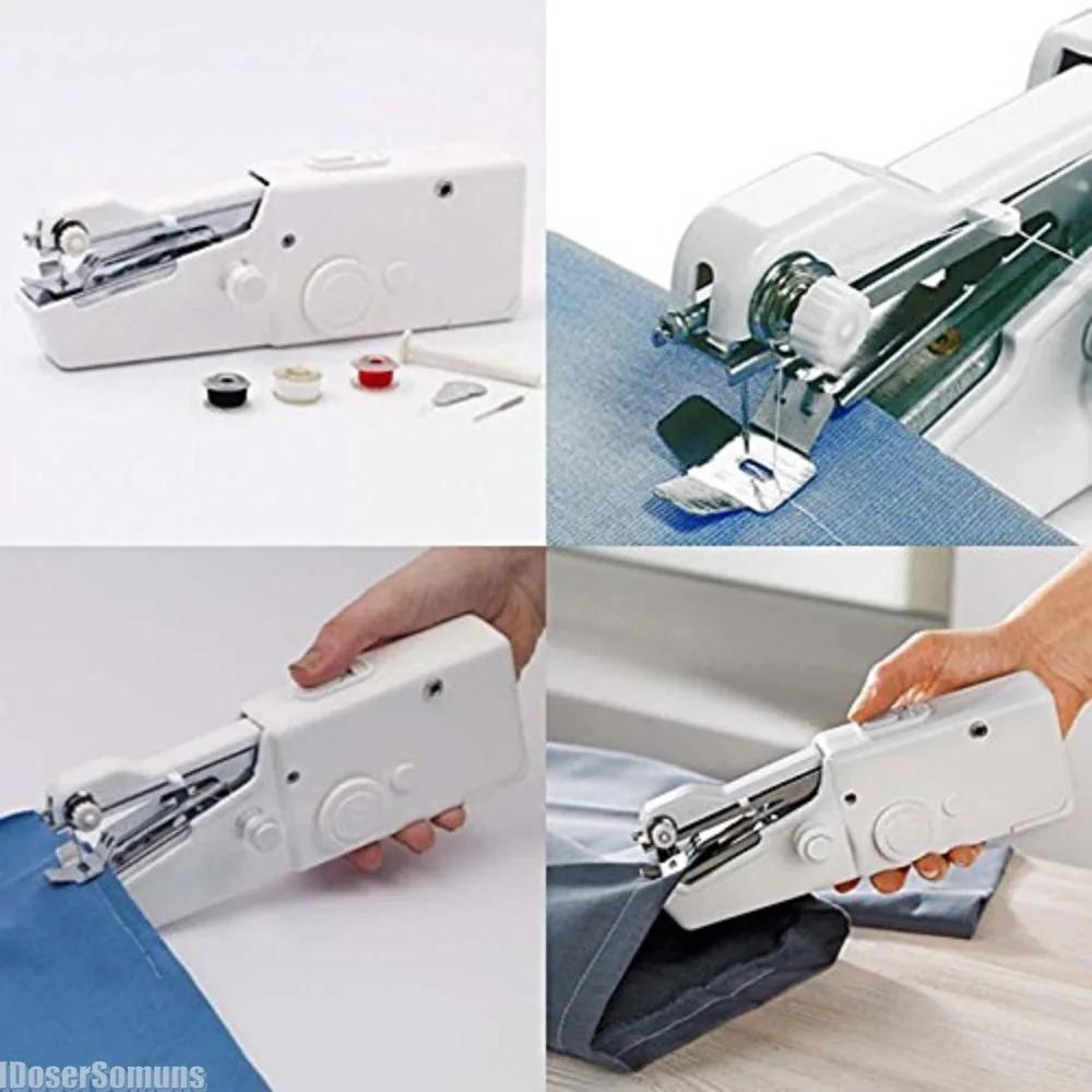 Mini Electric Sewing Machine Handheld Portable Sewing Machine with Bobbin for Needlework Handwork Home Travel Sewing Accessories