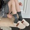 Flower Bud Bubble Wool Socks Thickened Warm Pile Socks Korean Bow Socks Mid-Tube Socks